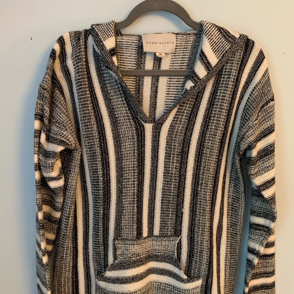 Comfy Black and White Rasta Pullover